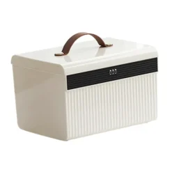 Kontorsmöbler>Låsbar Förvaringslåda Låsbar Behållare Organizer Rymlig Bärbar Låslåda med Lösenordslås för Förvaring av Dokument Sovsal-Perfekt 33cmx25cmx23cm