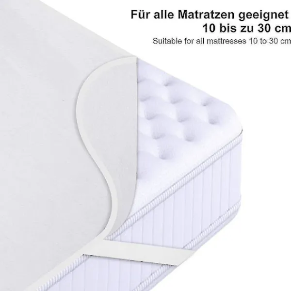 Sängar>Madrasskydd 200x200 Cm Molton 100% Bomull. Andningsbart. Bekvämt