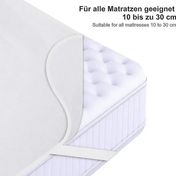 Sängar>Madrasskydd 200x220 Cm Molton 100% Bomull. Andningsbart. Bekvämt