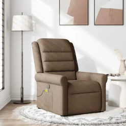 vidaXL Fåtöljer>Massagefåtölj brun tyg