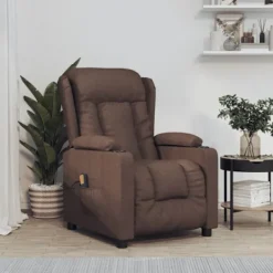 vidaXL Fåtöljer>Massagefåtölj brun tyg