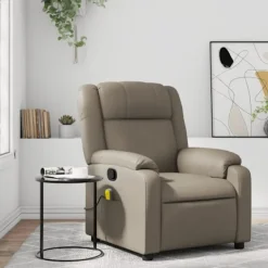 vidaXL Fåtöljer>Massagefåtölj cappuccino konstläder