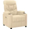 vidaXL Fåtöljer>Massagefåtölj gräddvit tyg
