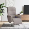 vidaXL Fåtöljer>Massagefåtölj med fotstöd taupe tyg