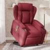 vidaXL Fåtöljer>Massagefåtölj med uppresningshjälp vinröd tyg