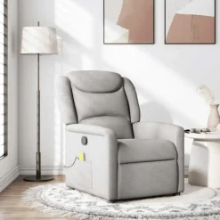 vidaXL Fåtöljer>Massagefåtölj molngrå tyg