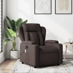 vidaXL Fåtöljer>Massagefåtölj mörkbrun tyg