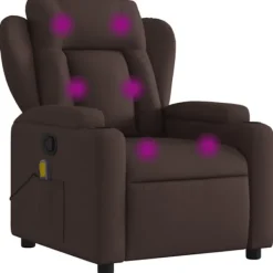 vidaXL Fåtöljer>Massagefåtölj mörkbrun tyg