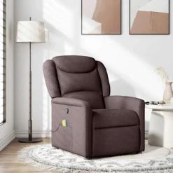 vidaXL Fåtöljer>Massagefåtölj mörkbrun tyg