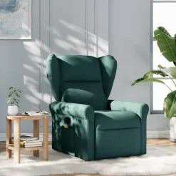 vidaXL Fåtöljer>Massagefåtölj mörkgrön tyg