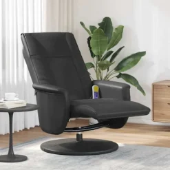 vidaXL Fåtöljer>Massagefåtölj Svart 71 x 90 x 105 cm Konstläder