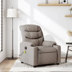 vidaXL Fåtöljer>Massagefåtölj taupe tyg
