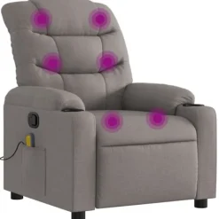 vidaXL Fåtöljer>Massagefåtölj taupe tyg