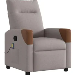vidaXL Fåtöljer>Massagefåtölj taupe tyg