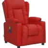 vidaXL Fåtöljer>Massagefåtölj vinröd konstläder