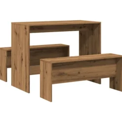vidaXL Matgrupper>Matbord med bänkar 3 delar ek konstruerat trä