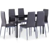 vidaXL Matgrupper>Matbord och stolar 7 delar grå