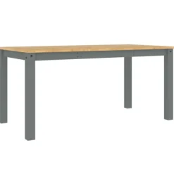 vidaXL Matgrupper>Matbord Panama grå 160x80x75 cm massiv furu