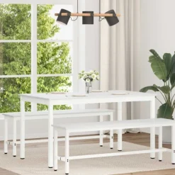 vidaXL Matgrupper>Matbord Vit 140 x 80 x 75 cm Massiv furu