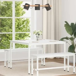 vidaXL Matgrupper>Matbord Vit 110 x 110 x 75 cm Massiv furu