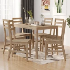 vidaXL Matgrupper>Matgrupp 7 delar massivt akaciaträ