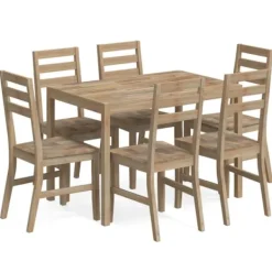 vidaXL Matgrupper>Matgrupp 7 delar massivt akaciaträ