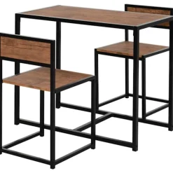 Northio Matgrupper>Matgrupp Köksbord Med 2 Stolar, Matbordsset, Matrumsgrupp, Metall, Natur