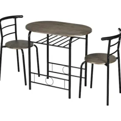 Northio Matgrupper>Matgrupp, matbord med 2 stolar, ovalt köksbord med förvaringsfack, köksbordsset, bordsgrupp för kök, metall, svart