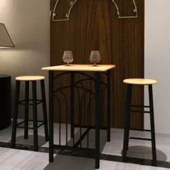 vidaXL Matgrupper>Matgrupp trä och svart stål