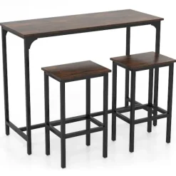 Northix Matgrupper>Matsalsset i mothöjd med bord och 2 pallar, brun