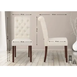 BellaFurn Stolar>Matsalstol Velvet - Matsstol - Hög sittplatskomfort, underhåll - vänlig polyester | Färg: Crème | Material: damm