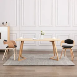 vidaXL Matgrupper>Matstolar 2 st böjträ och konstläder