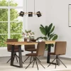 vidaXL Matgrupper>Matstolar 4 st brun konstmocka