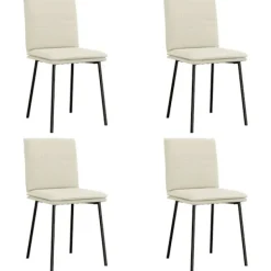 vidaXL Matgrupper>Matstolar 4 st gräddvit sammet