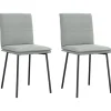 vidaXL Stolar>Matstolar 2 st ljusgrå sammet