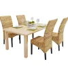 vidaXL Matgrupper>Matstolar 4 st manilahampa och massivt mangoträ