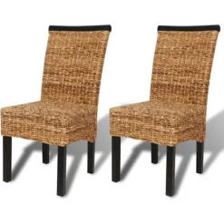 vidaXL Matgrupper>Matstolar 2 st manilahampa och massivt mangoträ