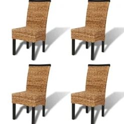 vidaXL Matgrupper>Matstolar 4 st manilahampa och massivt mangoträ