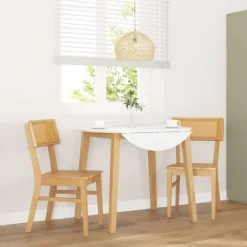 vidaXL Matgrupper>Matstolar 2 st massivt trä gummi