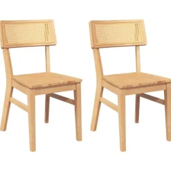 vidaXL Matgrupper>Matstolar 2 st massivt trä gummi