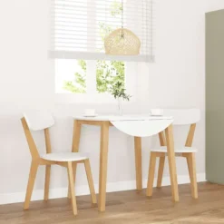 vidaXL Matgrupper>Matstolar 2 st massivt trä gummi