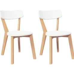 vidaXL Matgrupper>Matstolar 2 st massivt trä gummi