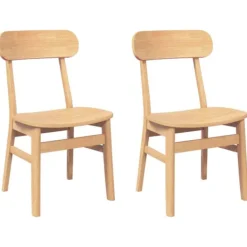 vidaXL Matgrupper>Matstolar 2 st massivt trä gummi