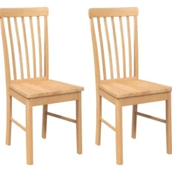 vidaXL Matgrupper>Matstolar 2 st massivt trä gummi