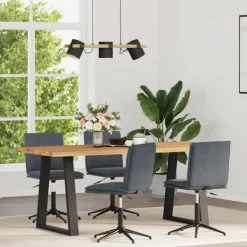 vidaXL Matgrupper>Matstolar 4 st mörkgrå sammet