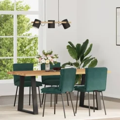 vidaXL Stolar>Matstolar 4 st mörkgrön sammet