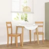 vidaXL Matgrupper>Matstolar 2 st, naturligt massivt trä gummi