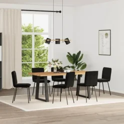 vidaXL Matgrupper>Matstolar 6 st svart sammet