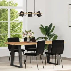 vidaXL Matgrupper>Matstolar 4 st svart sammet