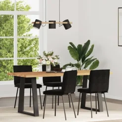 vidaXL Matgrupper>Matstolar 4 st svart sammet